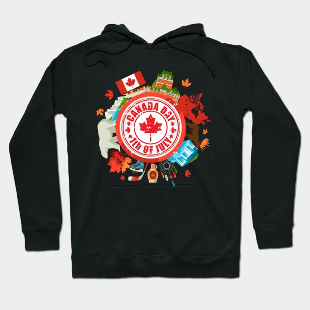 canada day Hoodie by MeKong